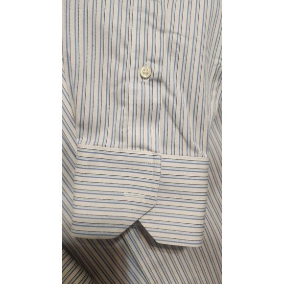 Brooks Brothers 1818 Regent S 15 1/2-32 White Blue/Black Stripe Cotton... - Picture 4 of 6